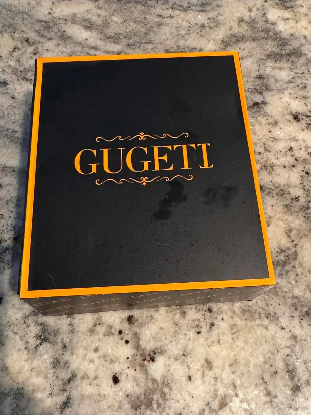 GUGETI Black Adjustable Men's Belt with Silver Buckle NEW IN BOX